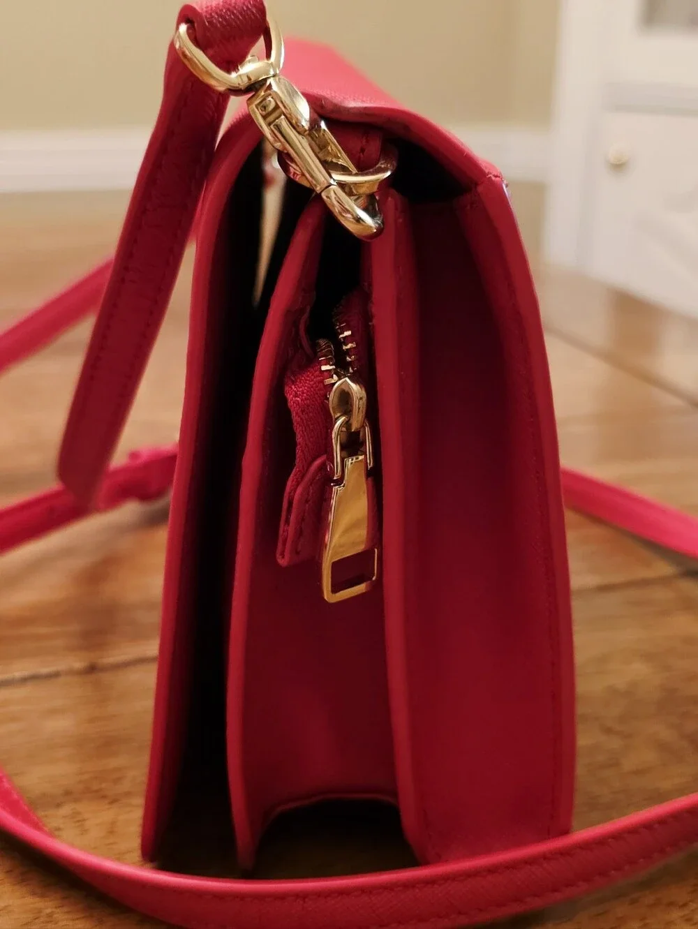 Tory Burch Red Saffiano Crossbody Bag
